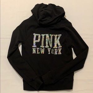 PINK Victoria Secret Zip-Up Sequinned Sweater